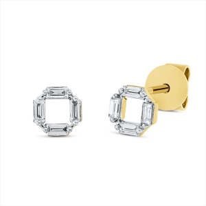 Ohrstecker 18 kt GG, Fassung rhodiniert