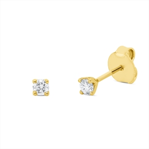 Solitaire Ohrstecker 4er-Krappe 18kt Gelbgold mit 0,17ct Diamanten
