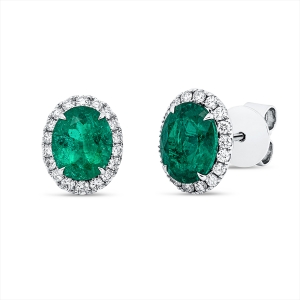 Ohrstecker 18 kt WG Oval