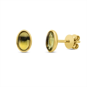 Ohrstecker Zarge 18 kt GG Oval
