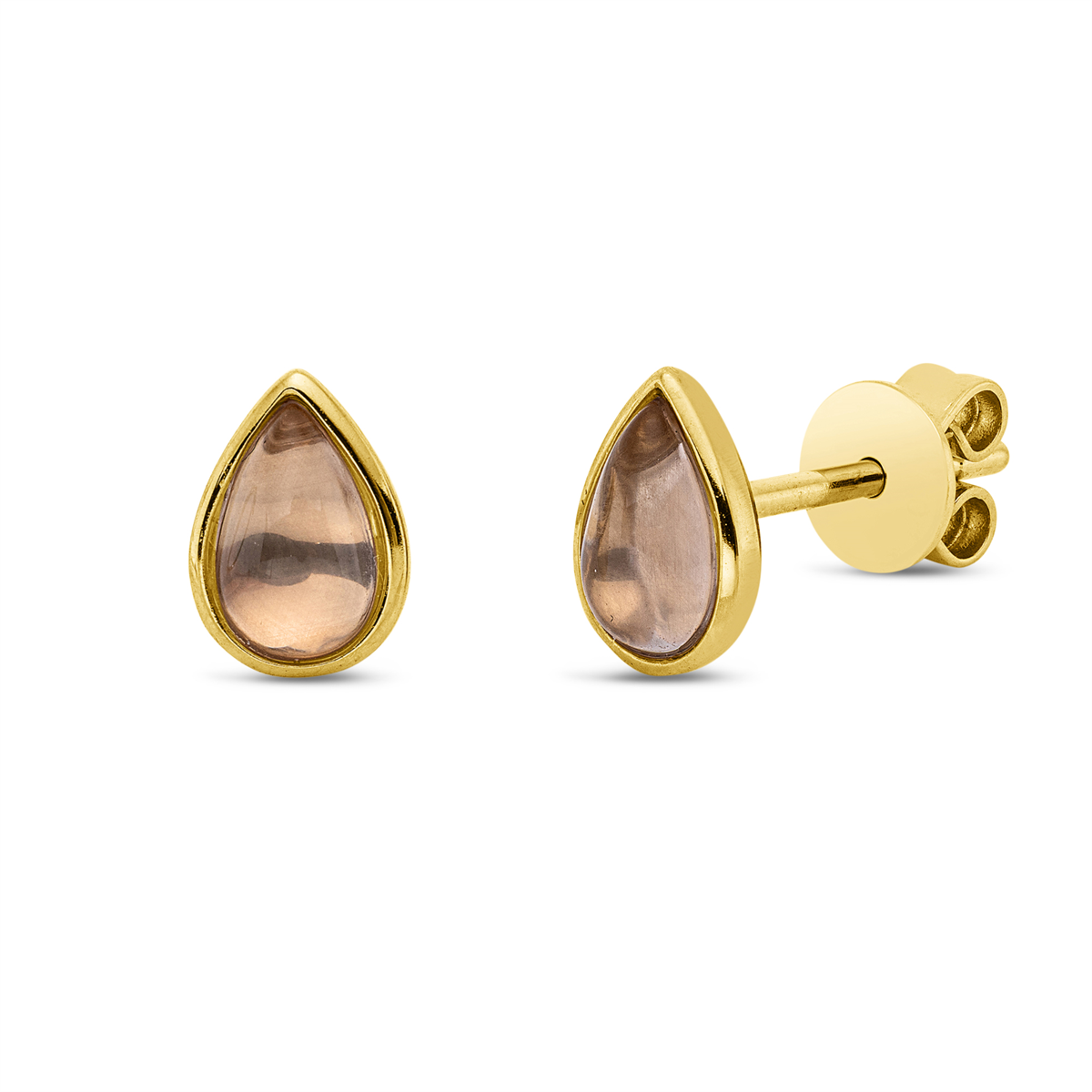 Ohrstecker Zarge 18 kt GG Tropfen