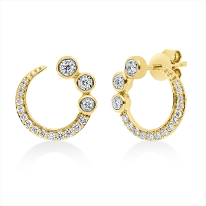 Ohrstecker 18 kt GG, Fassung rhodiniert