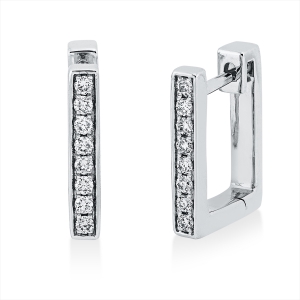 Creolen  18kt Weißgold mit 0,14ct Diamanten