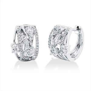 Creolen  18kt Weißgold mit 0,69ct Diamanten