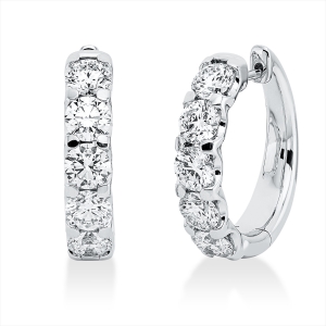 Creolen 4er-Krappe 18kt Weißgold 10 GIA's mit 4,00ct Diamanten