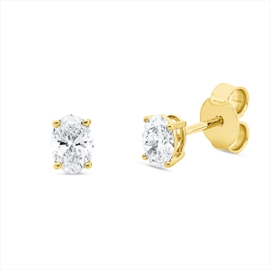 Solitaire Ohrstecker 4er-Krappe 18kt Gelbgold GIA3515541662+GIA2527611824 mit 0,60ct Diamanten