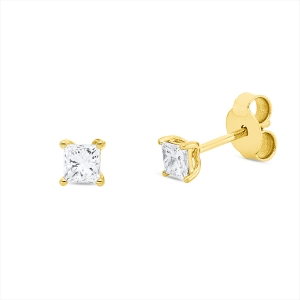 Solitaire Ohrstecker 4er-Krappe 18kt Gelbgold mit 0,41ct Diamanten
