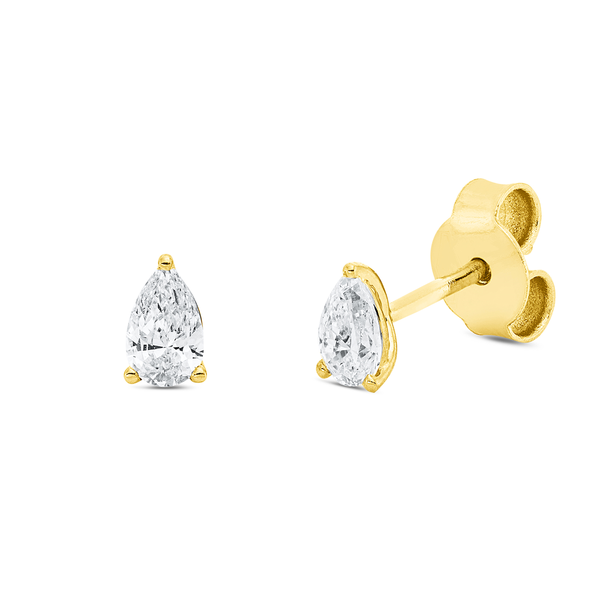 Solitaire Ohrstecker 4er-Krappe 18kt Gelbgold mit 0,39ct Diamanten