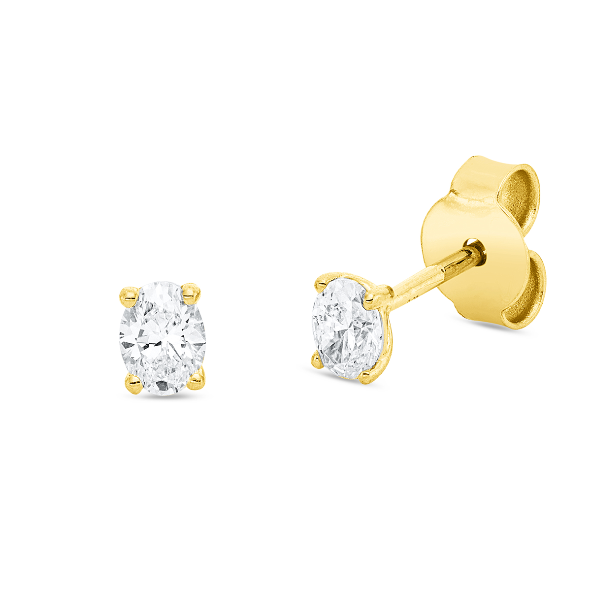 Solitaire Ohrstecker 4er-Krappe 18kt Gelbgold mit 0,36ct Diamanten