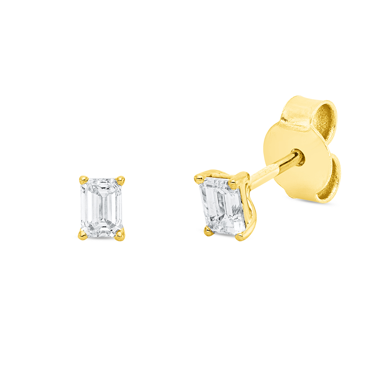 Solitaire Ohrstecker 4er-Krappe 18kt Gelbgold mit 0,41ct Diamanten
