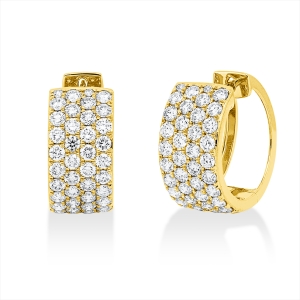 Pavé Creolen  18kt Gelbgold mit 1,58ct Diamanten