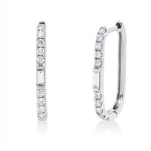 Creolen  18kt Weißgold mit 0,44ct Diamanten