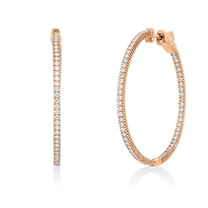 Creolen  18kt Rotgold mit 1,27ct Diamanten