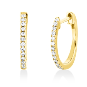 Creolen  18kt Gelbgold mit 0,13ct Diamanten