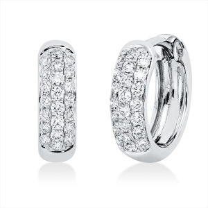 Pavé Creolen  18kt Weißgold mit 0,33ct Diamanten