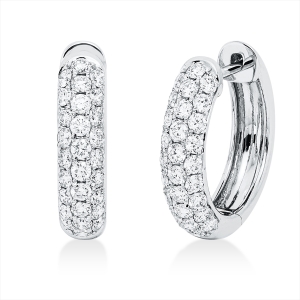 Pavé Creolen  18kt Weißgold mit 0,61ct Diamanten