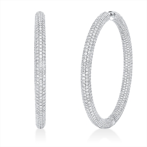 Pavé Creolen  18kt Weißgold mit 23,02ct Diamanten