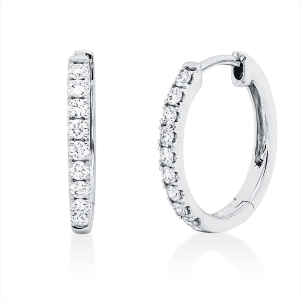 Creolen  18kt Weißgold mit 0,34ct Diamanten