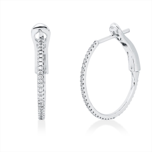 Creolen  18kt Weißgold mit 0,18ct Diamanten