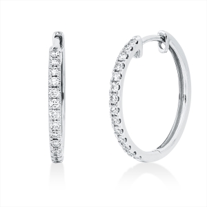 Creolen  18kt Weißgold mit 0,41ct Diamanten