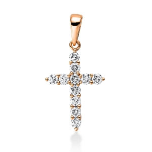 Anhänger 18 kt RG Kreuz, mit Öse