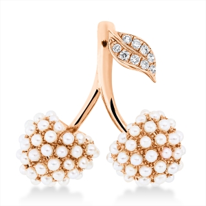 Anhänger  18kt Rotgold mit Öse Kirsche mit 0,07ct Diamanten