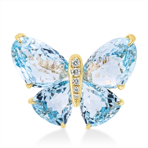 Brosche 18 kt GG Schmetterling