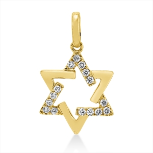 Anhänger  18kt Gelbgold  Stern mit 0,18ct Diamanten