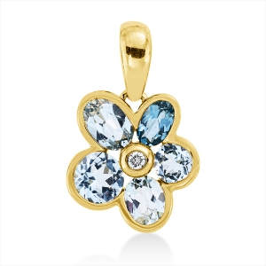 Anhänger 18 kt GG Blume, mit Öse