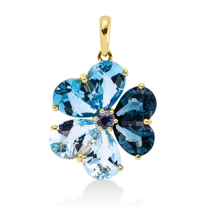 Anhänger 18 kt GG Blume, mit Öse