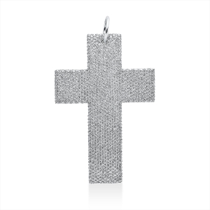 Pavé Anhänger  18kt Weißgold mit Öse Kreuz mit 10,10ct Diamanten