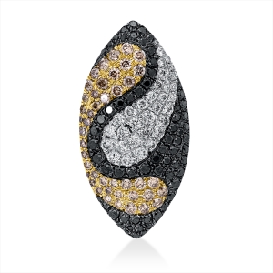 Anhänger 18 kt WG+GG, Fassung teils schwarz rhodinie