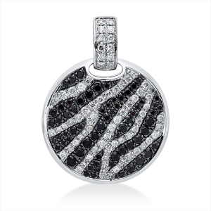 Anhänger 18 kt WG, Fassung teils schwarz rhodinie