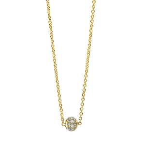 Pavé Collier  18kt Gelbgold  Kugel mit 0,12ct Diamanten