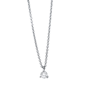 Solitaire Collier 3er-Krappe 18kt Weißgold mit Öse mit 0,10ct Diamanten