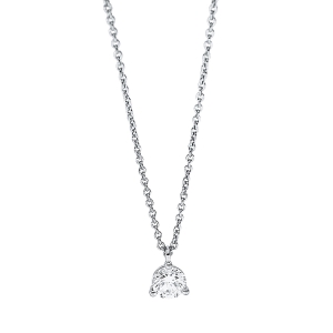 Solitaire Collier 3er-Krappe 18kt Weißgold mit Öse mit 0,24ct Diamanten