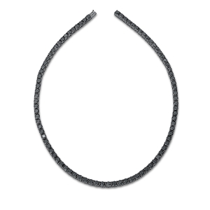 Tenniscollier  18kt Weißgold schwarz rhodiniert mit 33,50ct Diamanten