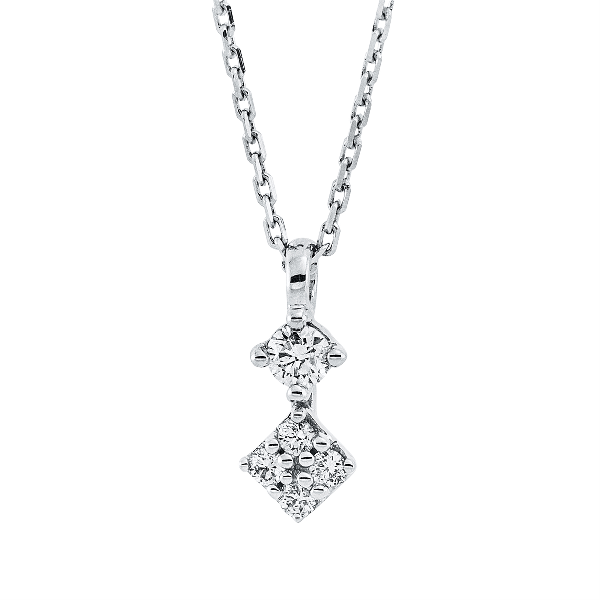 Collier 18 kt WG, mit ZÖ 42 cm