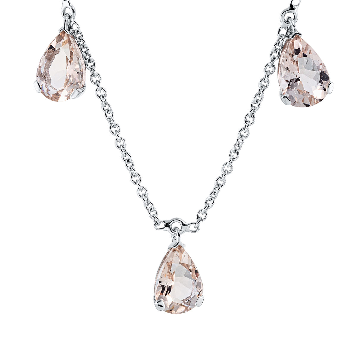 Collier 18 kt WG, mit ZÖ 42 cm