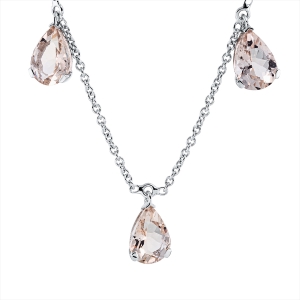 Collier 18 kt WG, mit ZÖ 42 cm