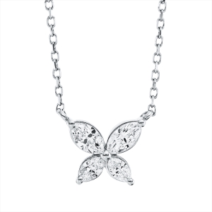 Collier 18 kt WG, mit ZÖ 40 cm + 42 cm