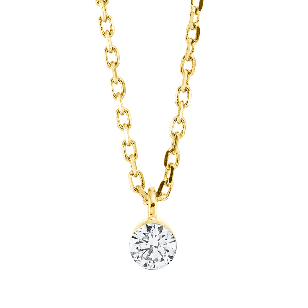 Solitaire Collier  18kt Gelbgold mit 0,10ct Diamanten