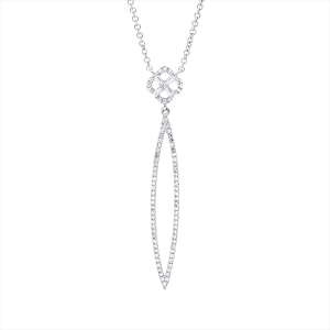 Collier 18 kt WG, mit ZÖ 40.5 cm + 43.2 cm