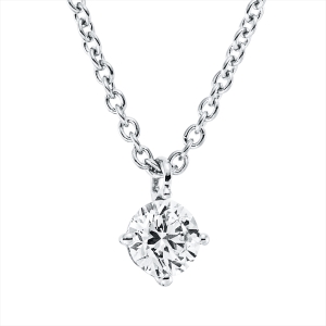 Solitaire Collier  18kt Weißgold mit ZÖ 42 cm mit 0,15ct Diamanten