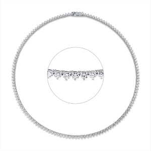 Tenniscollier 3er-Krappe 18kt Weißgold mit 11,17ct Diamanten