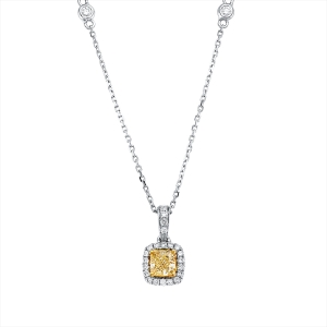 Collier 18 kt WG+GG, mit ZÖ 40,6 cm + 43,2 cm