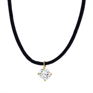 Collier 18 kt GG, schwarzes cord