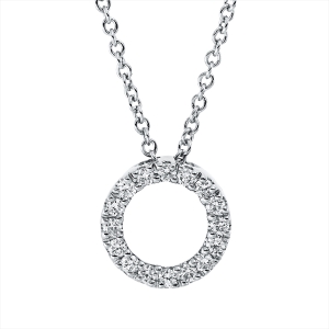 Collier 18 kt WG Kreis, mit ZÖ 41 cm + 39,5 cm