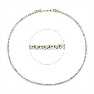 Tenniscollier  18kt Gelbgold extension ZÖ 42 cm mit 12,32ct Diamanten