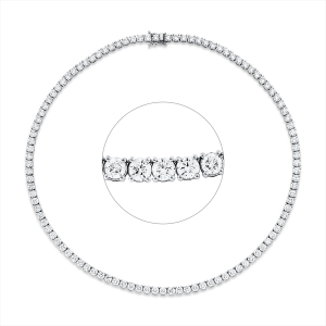 Tenniscollier 4er-Krappe 18kt Weißgold mit 21,06ct Diamanten